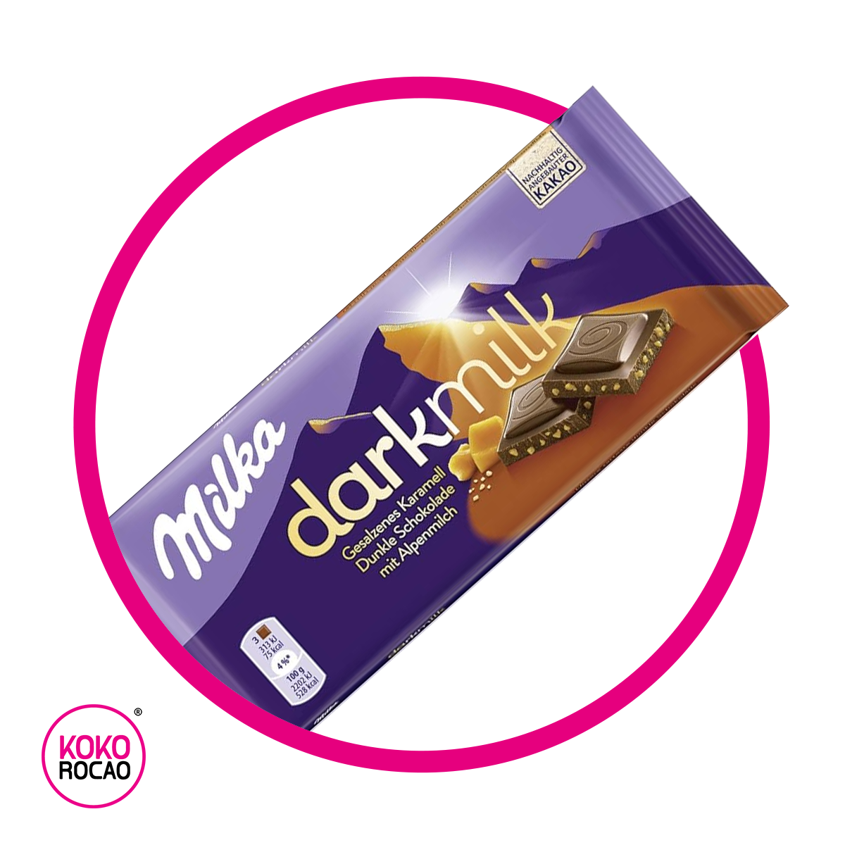 MILKA DARKMILK ALPENMILCK KARAMEL CHOCOLATE 85GR&