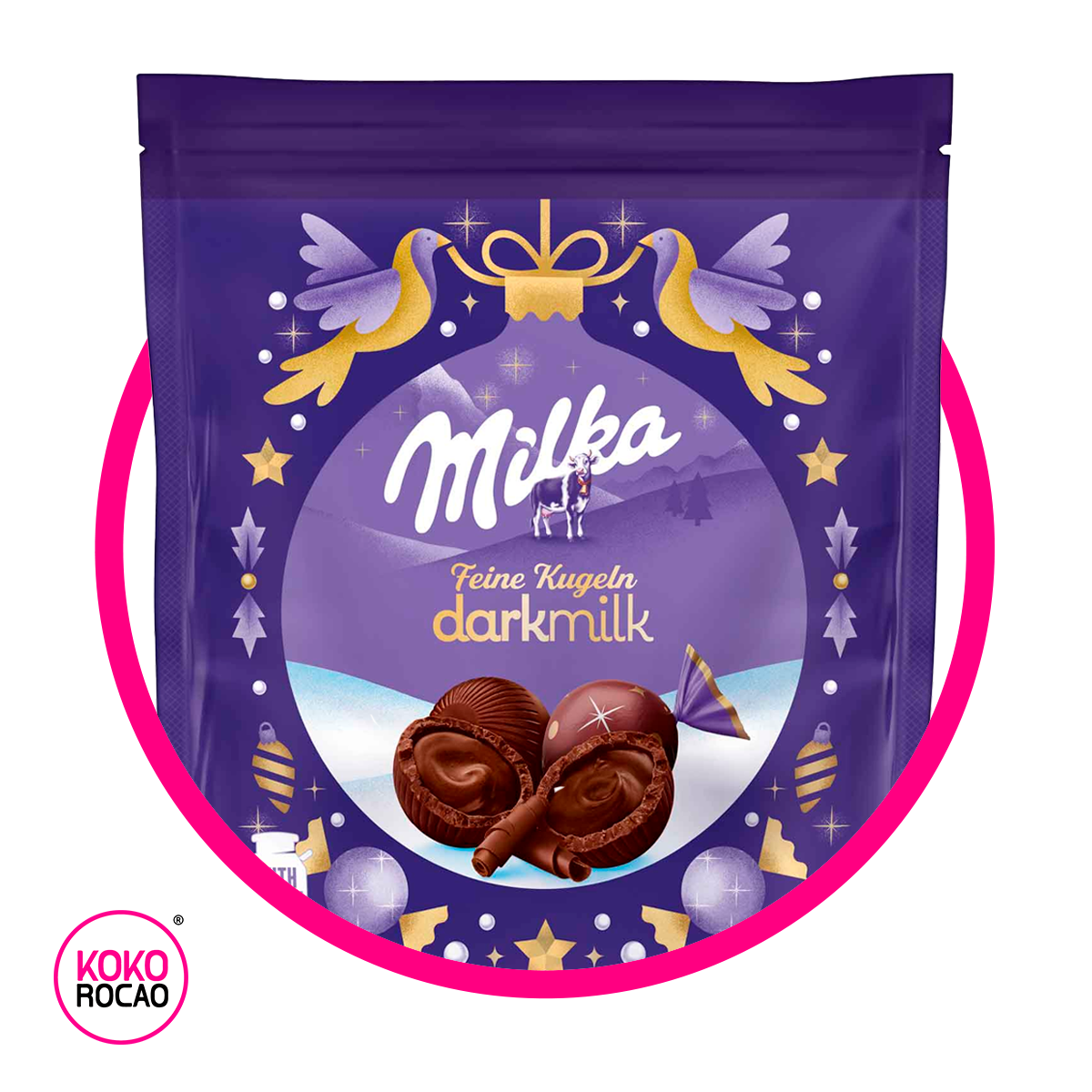 MILKA FEINE KUGEN DARK MILK CHOCOLATE BOLSA 90GR