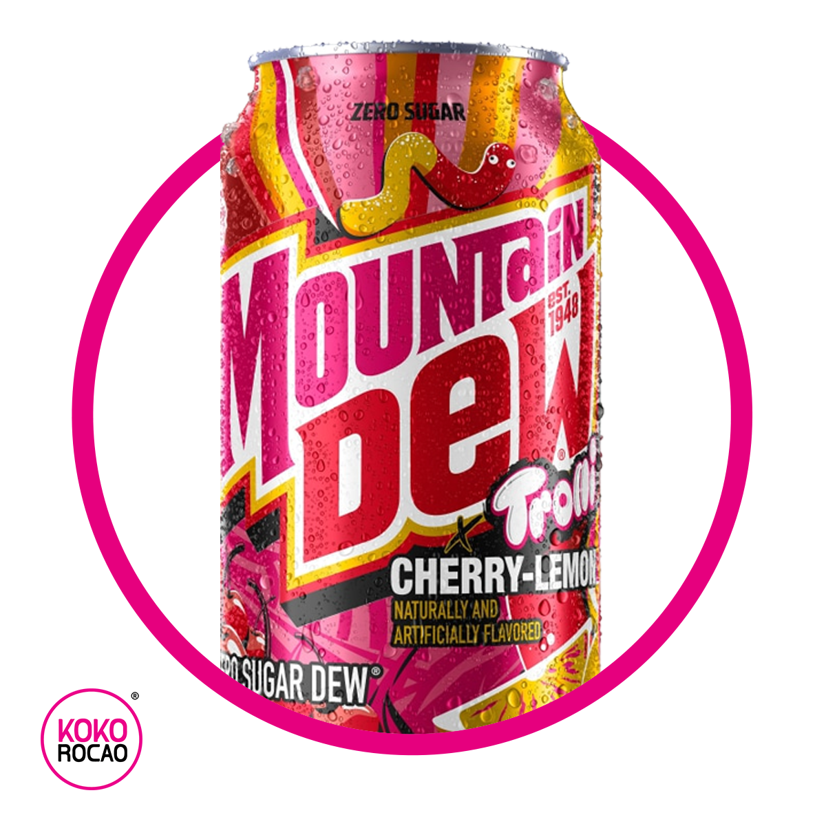 MOUNTAIN DEW TROLLI CHERRY-LEMON SODA LATA 355ML