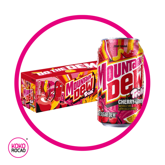 CAJA MOUNTAIN DEW TROLLI CHERRY-LEMON SODA LATA 355ML Bundle