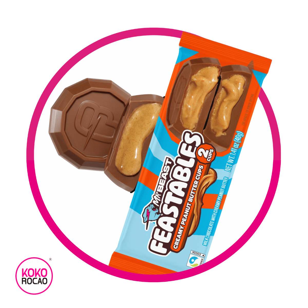 MR BEAST FEASTABLES PEANUT CUPS CHOCOLATE PIEZA 40GR