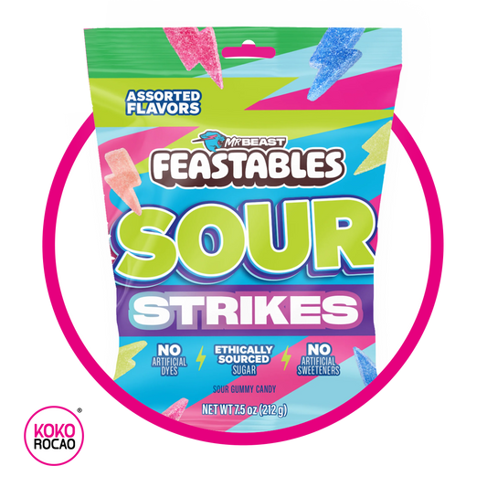 MR BEAST FEASTABLES SOUR STRIKES ASSORTED GUMMY BOLSA 212GR