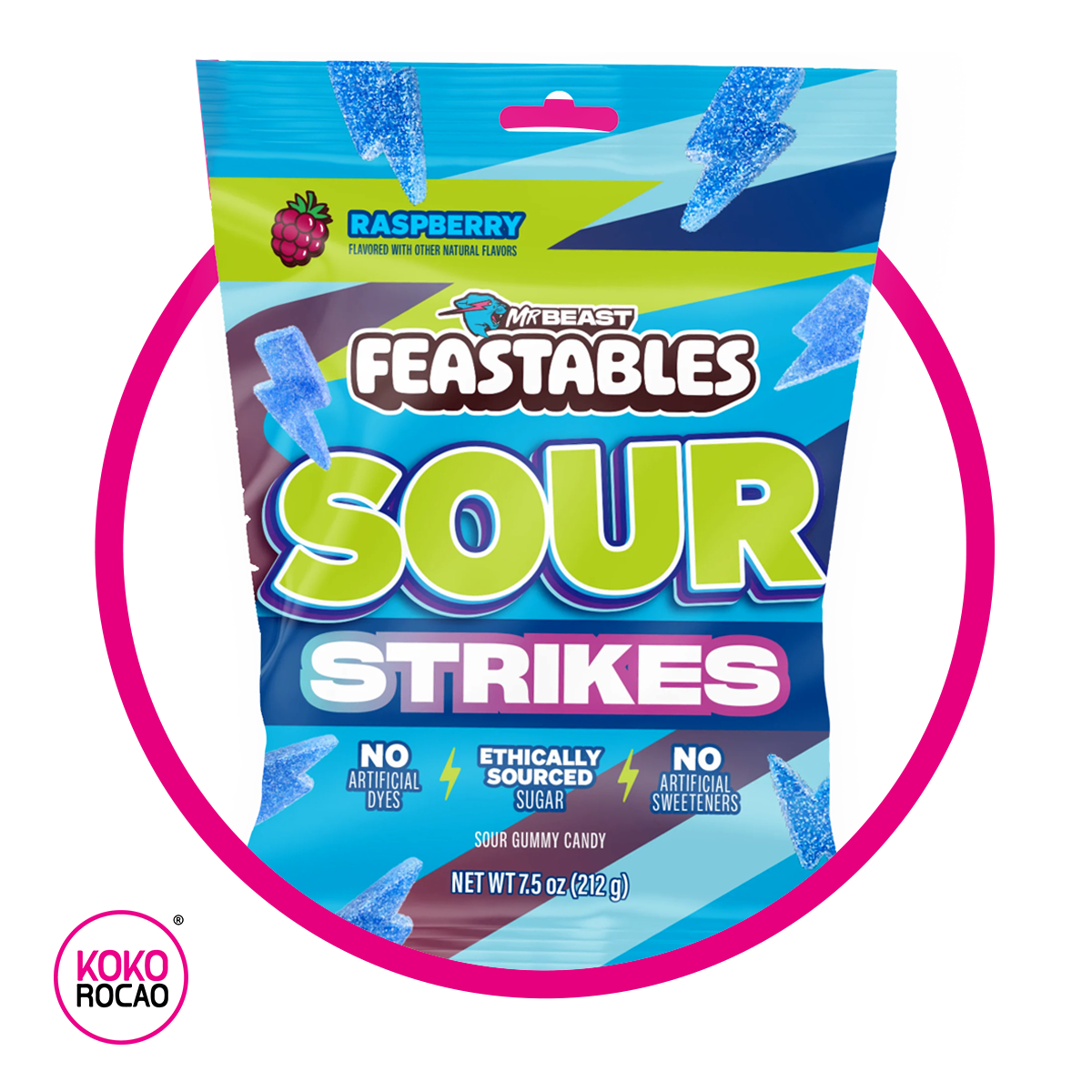 MR BEAST FEASTABLES SOUR STRIKES GUMMY BOLSA 212GR
