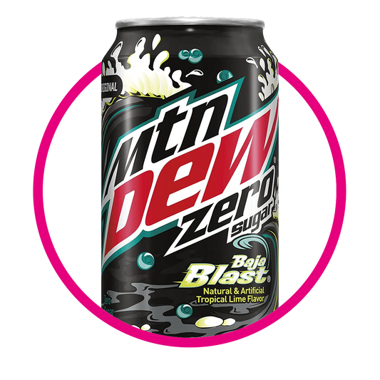 MTN DEW BAJA BLAST ZERO SUGAR SODA LATA 355ML