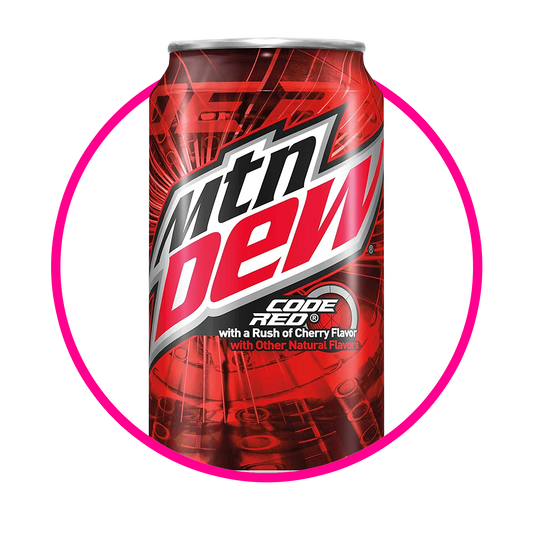 MTN DEW CODE RED SODA LATA 355ML