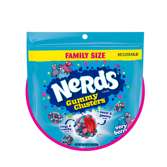 NERDS GUMMY CLSUTERS VERY BERRY GUMMY BOLSA 524GR