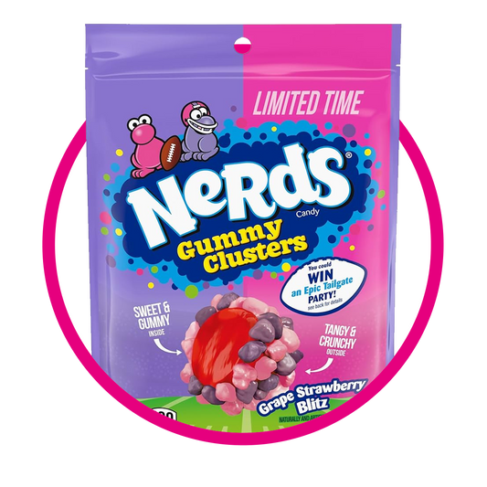 NERDS GUMMY CLUSTERS GRAPE STRAWBERRY BOLSA 227 GR