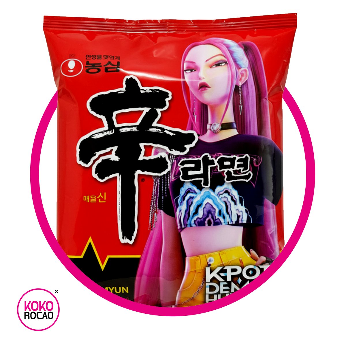 NONGSIM SHIN RAMYUN K-POP MIRA DEMON HUNTERS SPICY PASTE BOLSA 120G