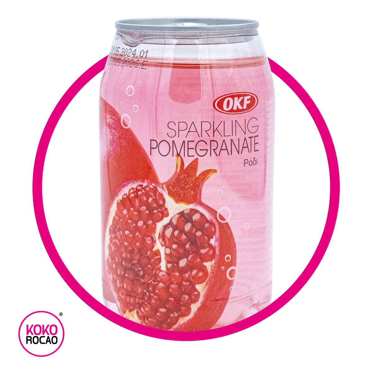 OKF POMEGRADE COLOR SPARKLING WATER LATA 350 ML