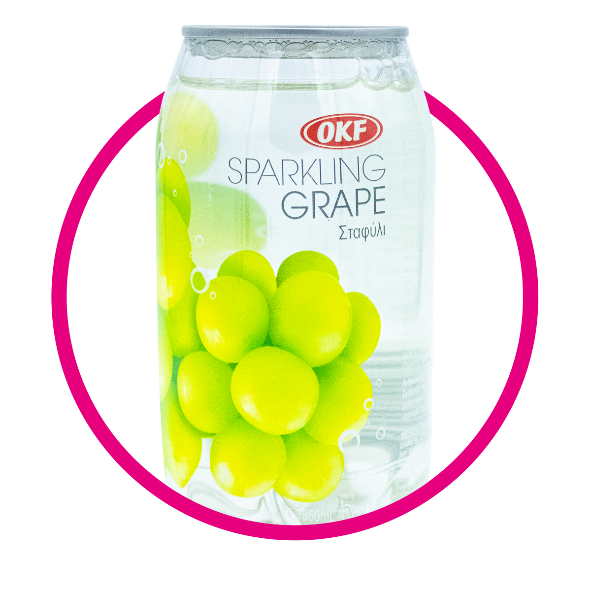 OKF GRAPE SPARKLING WATER LATA 350ML