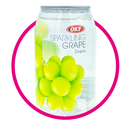 OKF GRAPE SPARKLING WATER LATA 350ML