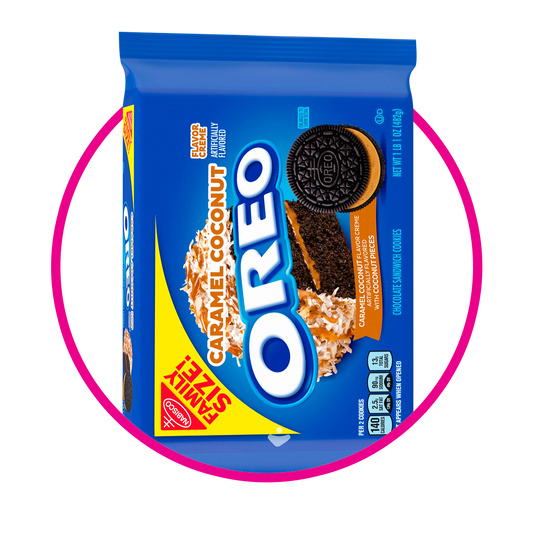 NABISCO OREO COCONUT CARAMEL COOKIE BOLSA 482G&