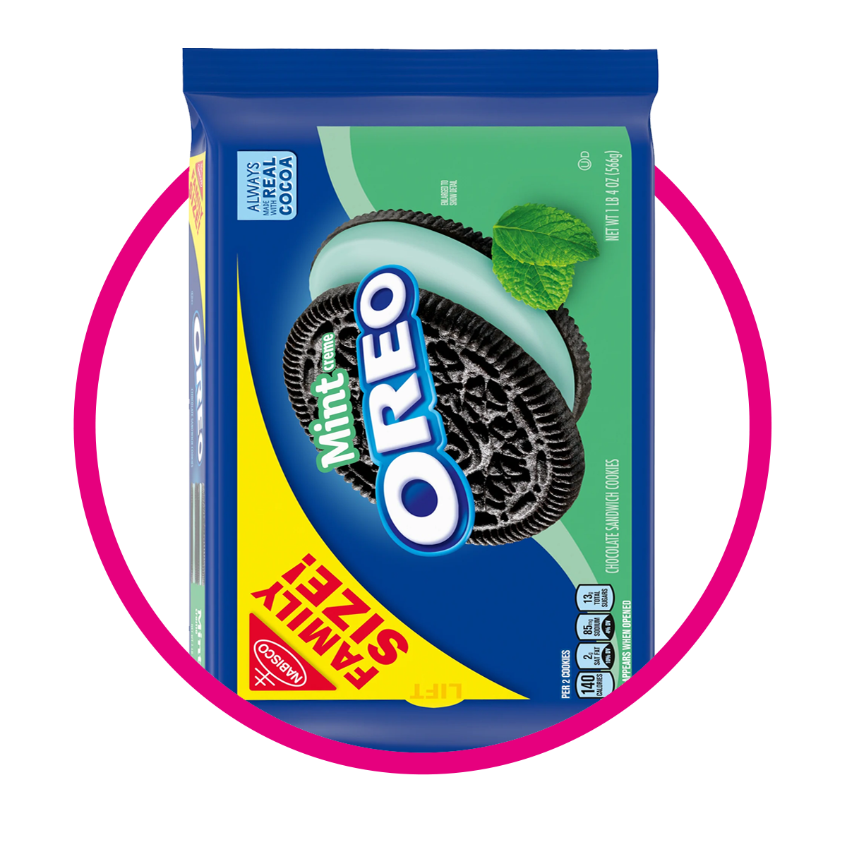 NABISCO OREO MINT COOKIE BOLSA 530G&
