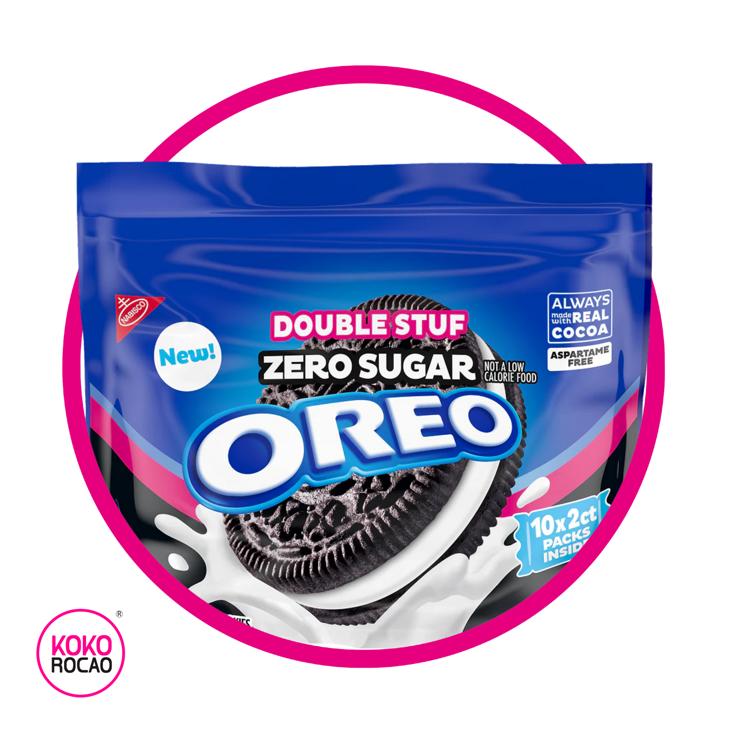 NABISCO OREO ZERO SUGAR DOUBLE STUFF COOKIE BOLSA 290GR