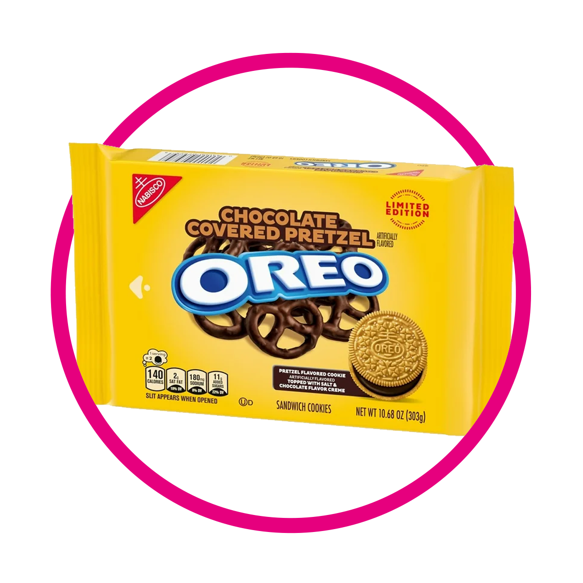 OREO PRETZEL COVERED CHOCOLATE COOKIE BOLSA 303 GR&