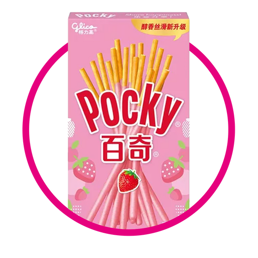 GLICO POCKY STRAWBERRY COOKIE CAJA 55G