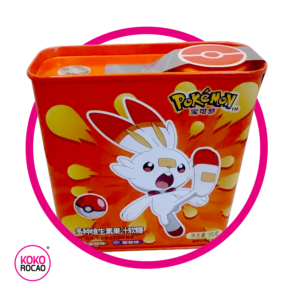 POKEMON SCORBUNNY LYCHEE/BERRY GUMMY LATA 95GR