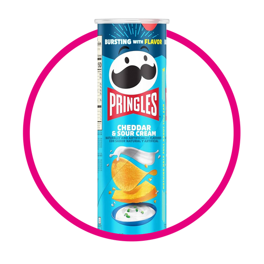 PRINGLES CHEDDAR AND CREAM SNACKS LATA 158GR @