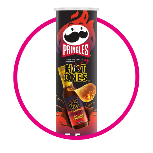 PRINGLES HOT ONES BARBACOA SNACKS LATA 158RG @