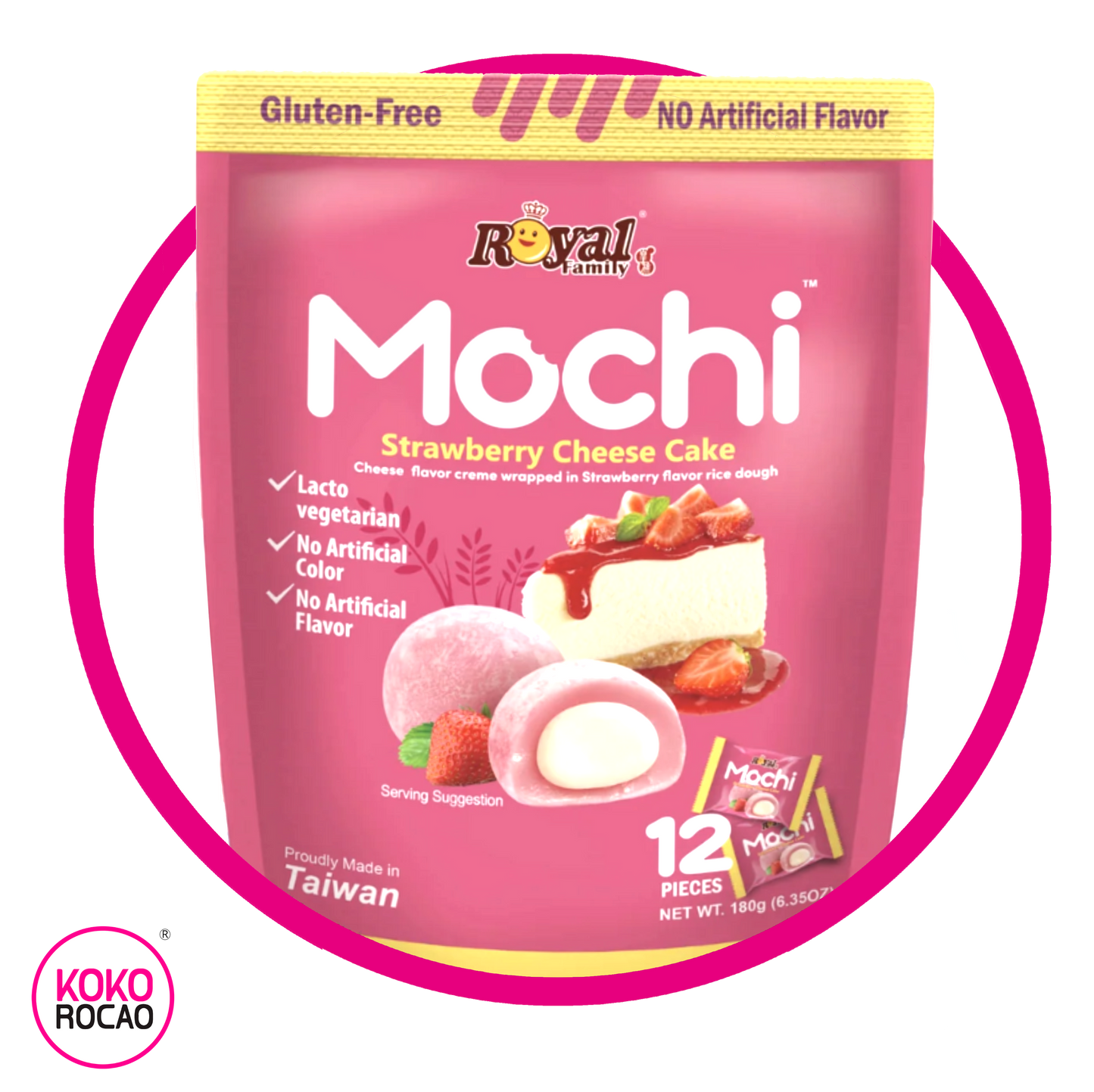 ROYAL FAMILY MOCHI CHESSCAKE STRAWBERRY CUPCAKE BOLSA 180GR