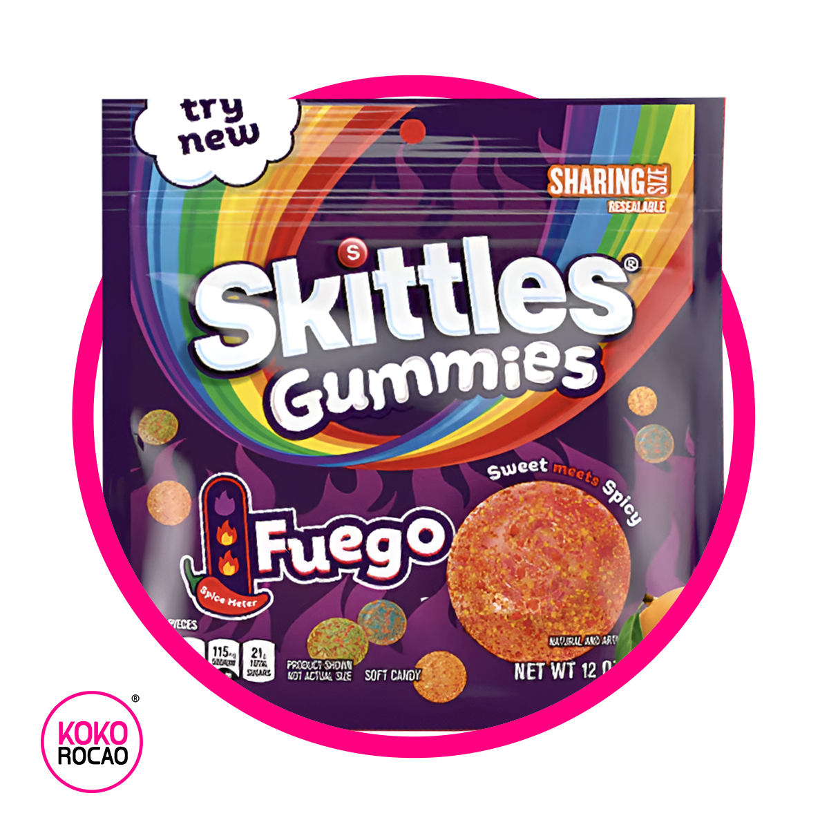 SKITTLES FUEGO GUMMY BOLSA 340.2G