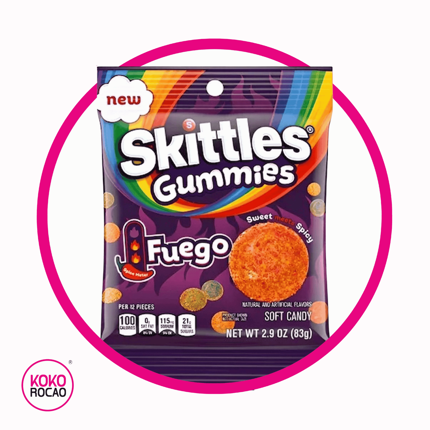 SKITTLES FUEGO GUMMY BOLSA 83 GR