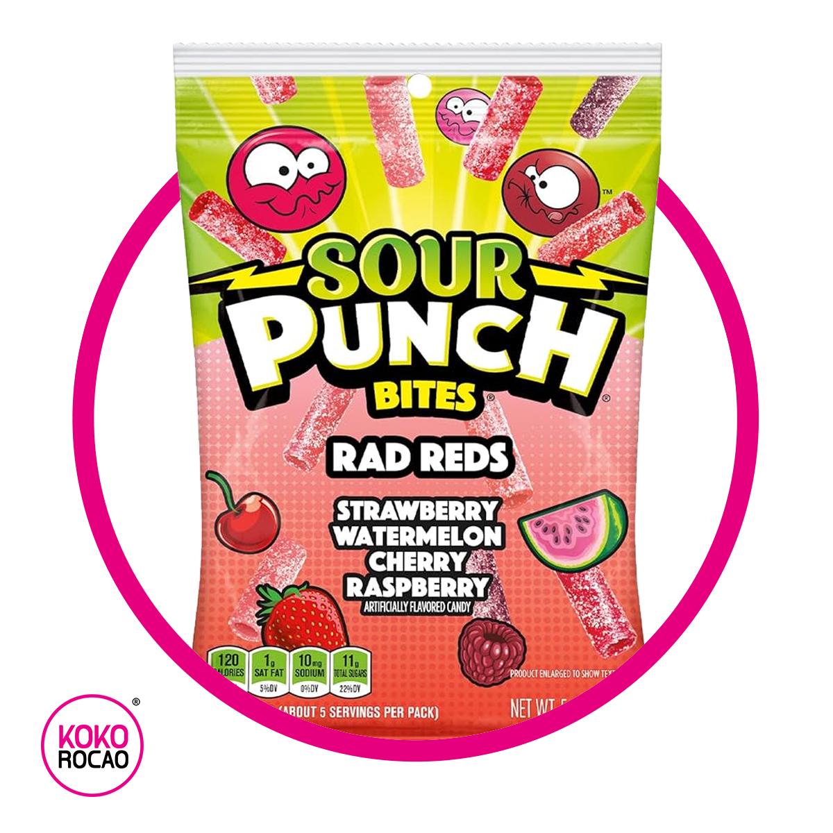 SOUR PUNCH RAD REDS GUMMY BOLSA 105G