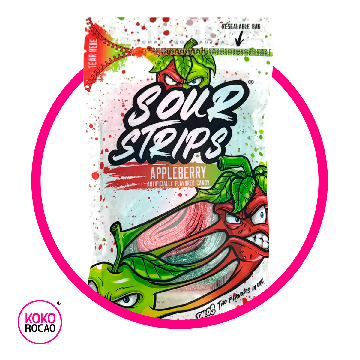 SOUR STRIPS APPLEBERRY GUMMY BOLSA 96GR