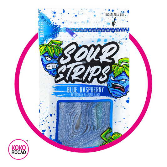 SOUR STRIPS BLUE RASPBERRY GUMMY BOLSA 96GR