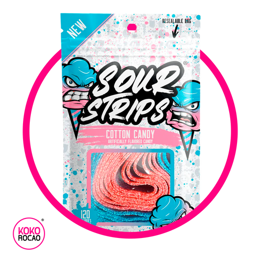 SOUR STRIPS COTTON CANDY GUMMY BOLSA 96GR
