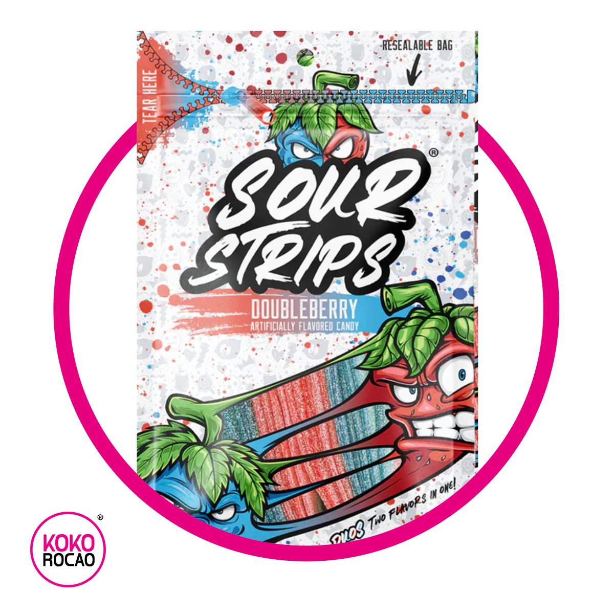 SOUR STRIPS DOUBLE BERRY GUMMY BOLSA 96GR