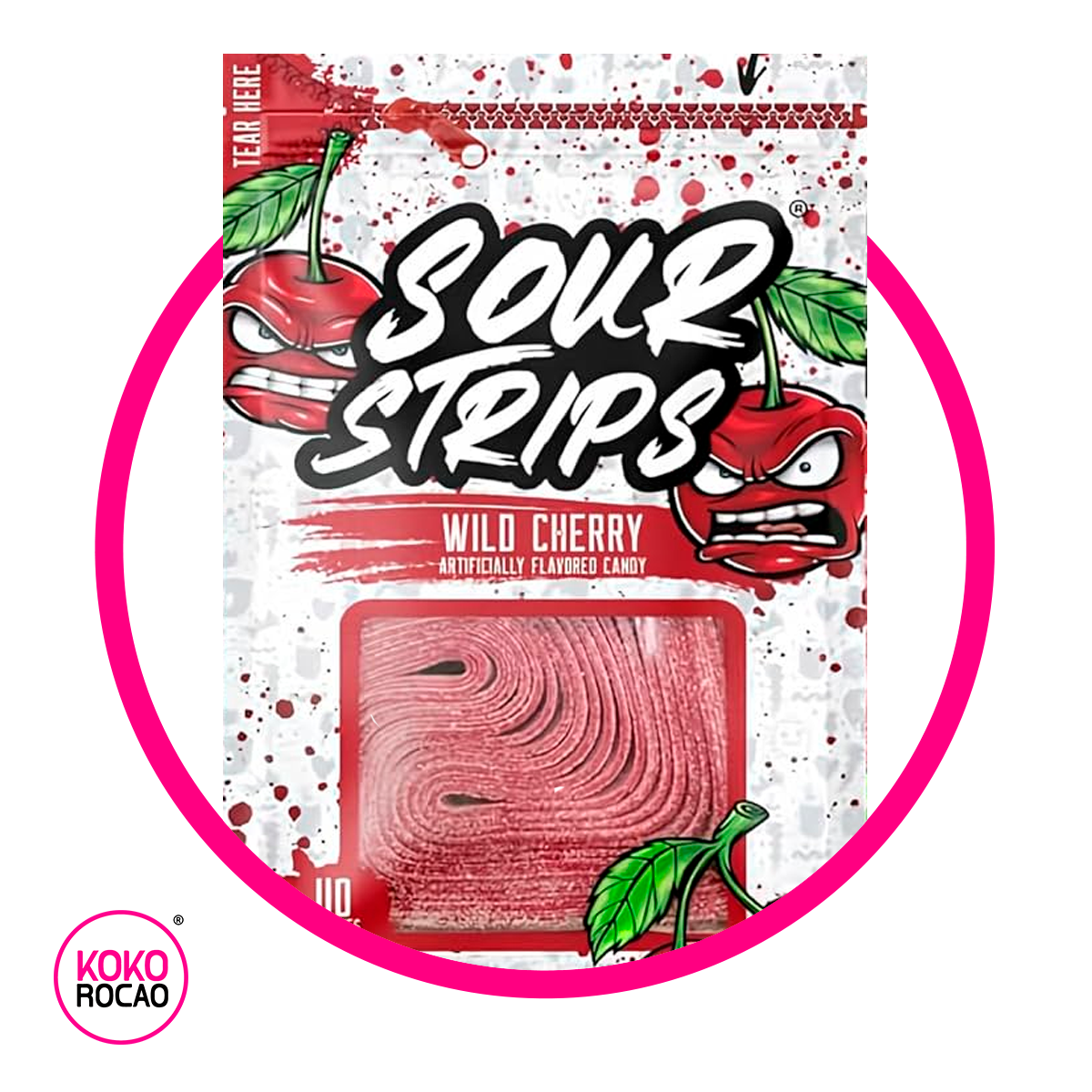 SOUR STRIPS WILD CHERRY GUMMY BOLSA 96GR