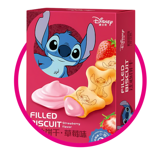 STICH FILLED BISCUIT STRAWBERRY COOKIE CAJA 50GR