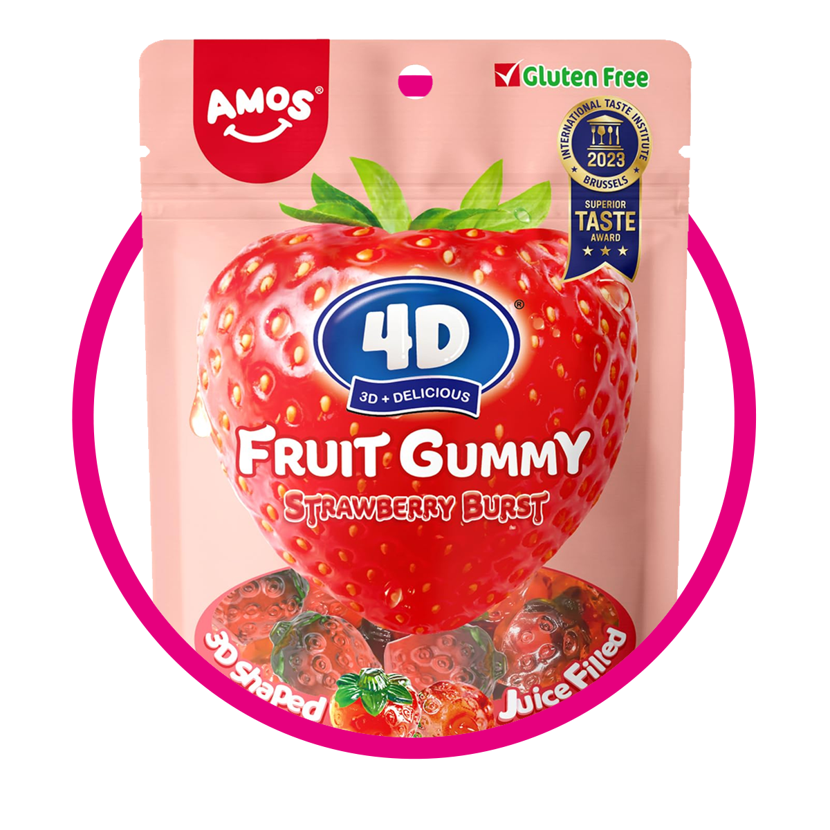 4D STRAWBERRY GUMMY BOLSA  170GR