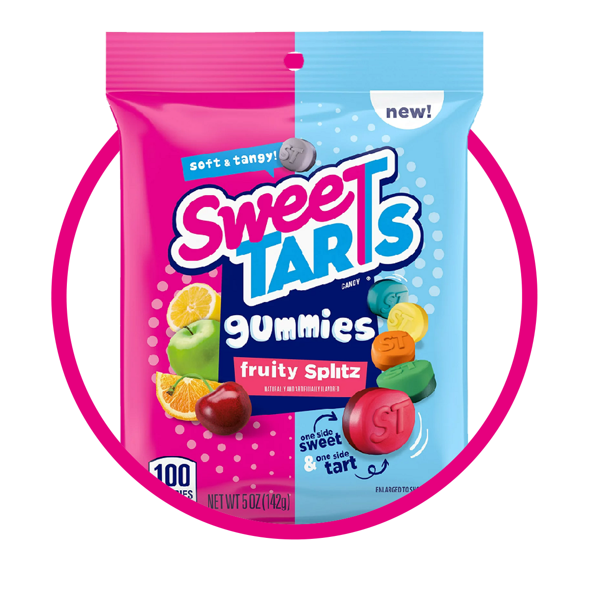 SWEETARTS FRUITY SPLITS GUMMY BOLSA 142GR
