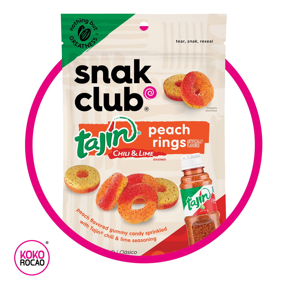 TAJIN HALOS PEACH GUMMY BOLSA 141 GR
