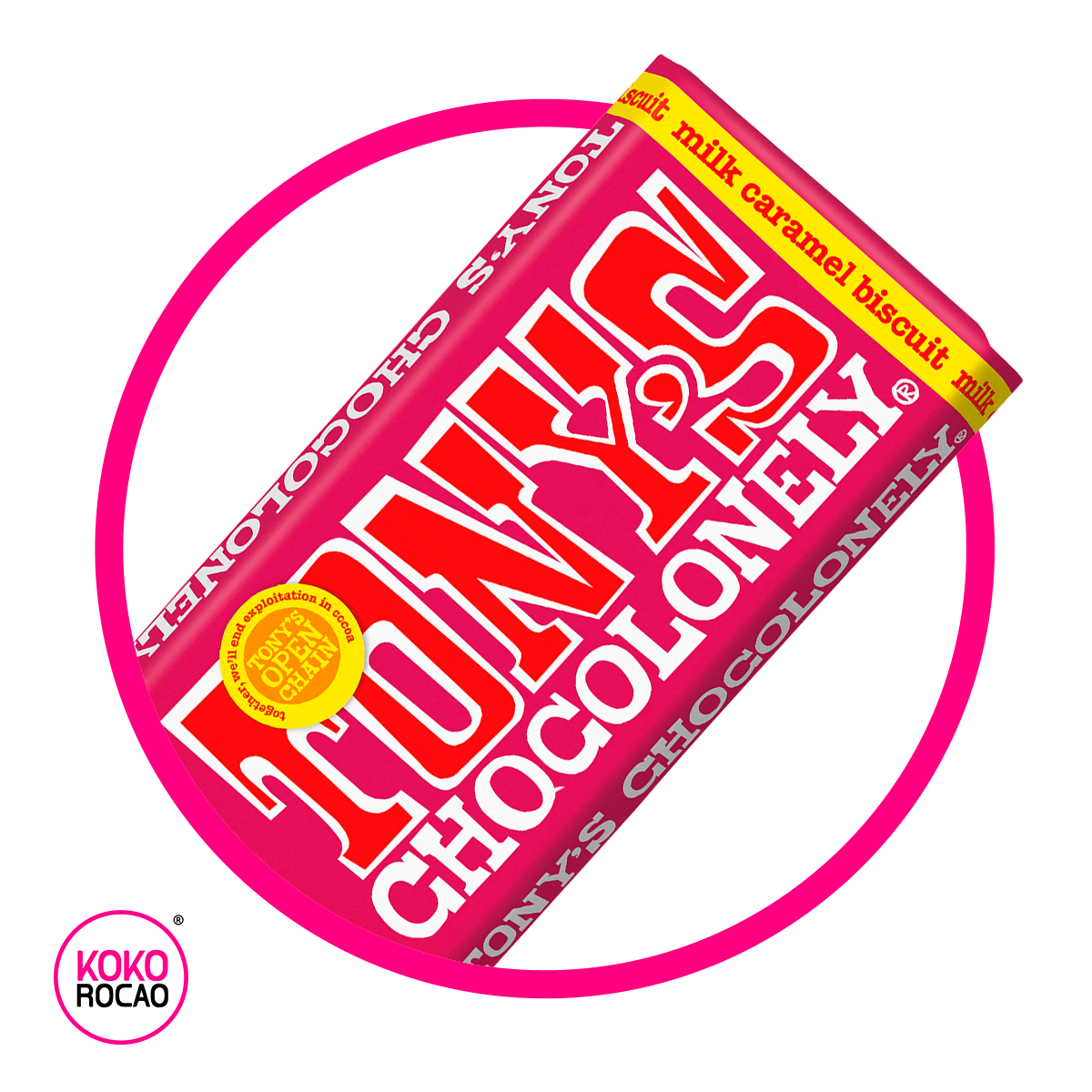 TONYS MILK COOKIE AND CARAMEL CHOCOLATE BARRA 180GR
