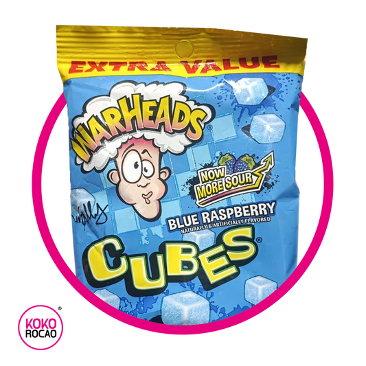 WARHEADS CUBES BLUE RASPBERRY GUMMY BOLSA 127GR