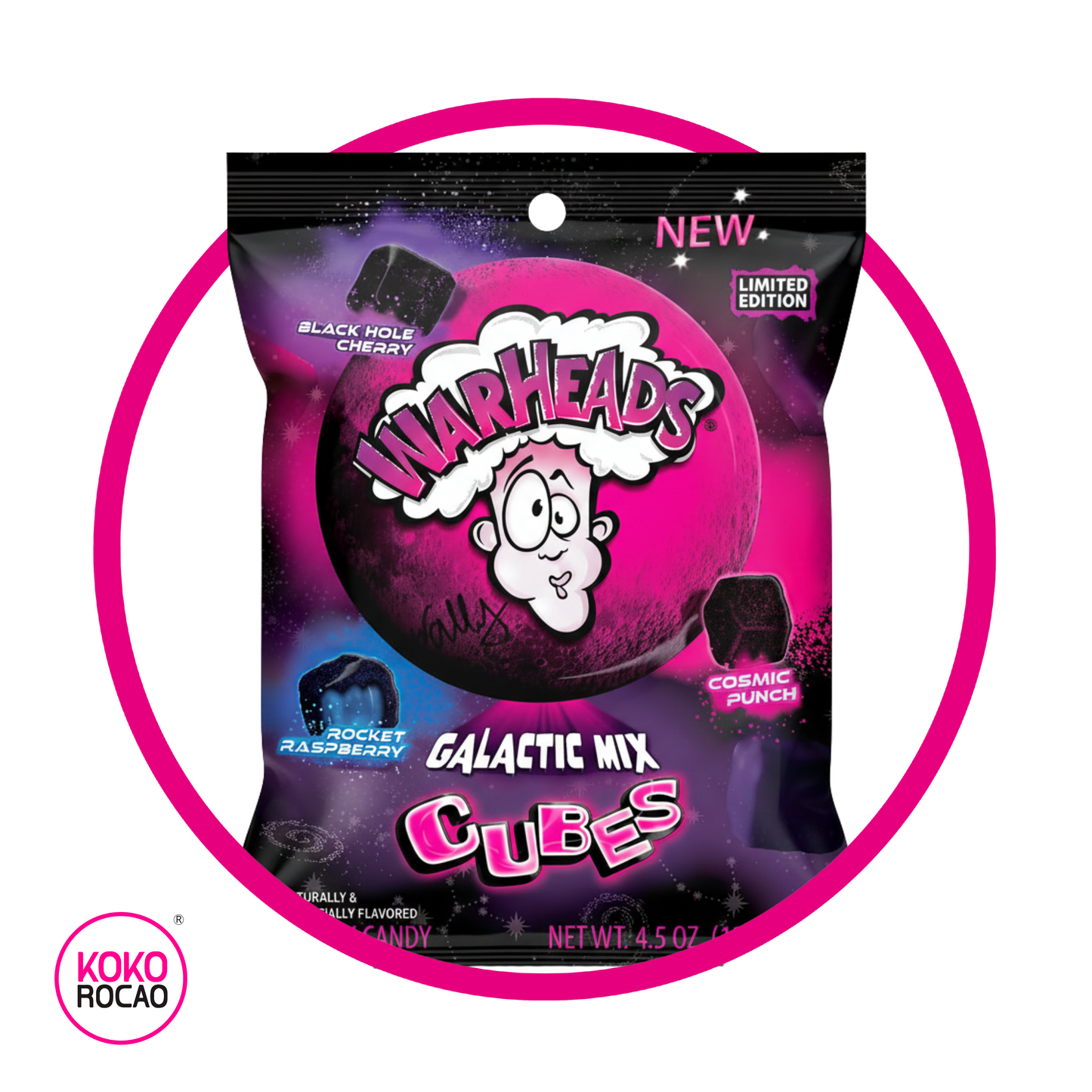 WARHEADS GALACTIC MIX CUBES GUMMY BOLSA 127GR