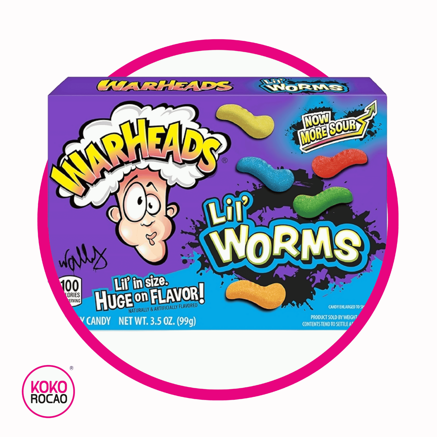 WARHEADS LIL WORMS GUMMY CAJA 99G